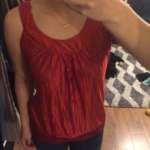 Red silky top